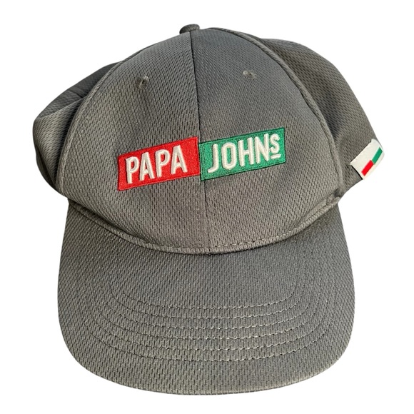 Papa John's Hat Cap Men's Pizza Adjustable Strapback Baseball Gray - Picture 1 of 5